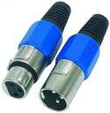 XLR-Set Stecker & Kupplung blau 3-polig