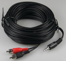 Audio-Kabel Cinch/Klinke, 10m, 2x Cinch / 1x Klinkenstecker, stereo