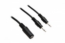 Kabel 2x Klinke (St.) (3.5) mono - 1x Klinke (Bu.) (3.5) stereo 0,2 m