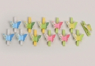 KLAMMER-SET SCHMETTERLING MET./HOLZ 8TLG 7CM