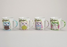 BECHER EULE PORZ.4SORT.9CM