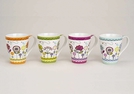 BECHER PORZ. M. BLUMENDEKOR SORT.11CM