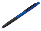 Kunststoffkugelschreiber mit Gummigrip, Metallclip und blauschreibender Mine und mit Funktion "Touch Pen".
