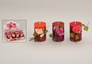 DUFTKERZE ROSE 3-FACH SORT.5X7CM