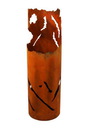 Feuersäule Rissdekor, rostig, 123cm
