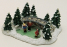 WEIHNACHTS-SZENE KINDER AUF EIS POLY 16X12X7C