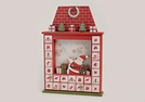 ADVENTSKALENDER KAMIN HOLZ ROT 29X6X41CM