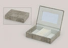 SCHMUCKKAESTCHEN PAPPE/KUNSTLEDER 14X10X3CM