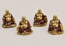 BUDDHA SITZEND POLY GOLD 4-FACH SORT.4X5X6CM