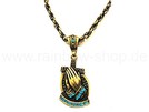 KHH-04 Hip Hop Kette - betende Haende messing