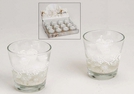 WINDLICHT GLAS M.WACHS WEISS ROSEN 6X6CM