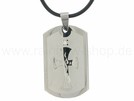 ES-01 Edelstahlanhänger mit Zirkonia-Stein an Kautschukkette