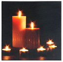 LED Bild ''Kerzenschein'' 7 LEDs, 30x30cm, Batteriebetrieb