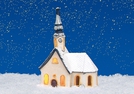WINDLICHT-HAUS KIRCHE M.SCHNEE PORZ.13X9X20CM