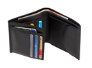 Leder Geldboerse "DOW JONES", schwarz, 12,5 x 10 x 2 cm