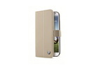 BMW Booktype Case for Samsung i9500 Galaxy S4 Cream echt Leder