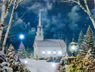 LED Bild ''Winterlandschaft'' 8 LEDs, 40x30cm, Batteriebetrieb