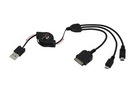 Datenkabel (USB) micro USB / mini USB / Apple iPhone aufrollbar black