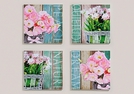 WANDBILD A.KEILRAHMEN BLUMEN 4-F.S.40X40X2CM