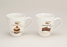 BECHER KERAMIK 2-FACH SORT. SCHOKO 10X11CM