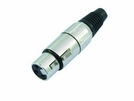 XLR-Kupplung kurz, schw., 3-polig, Metall/10