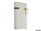 Book Case Zipper Style für IPhone 5 , 5S White