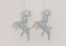 REH Z.H.KUNST.GLITTER SILBER 2-TLG.13X1X11CM