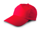 Baseballcap 100% Baumwolle, 5 Panel, Farbe: Rot, Groesse: 22 x 15 cm