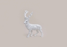 HIRSCH WEISS GLITTER KUNSTST.10X3X14CM