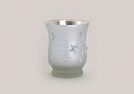 WINDLICHT SILBER STERNDEKOR GLAS 11X9CM}