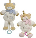 Bär mit Musik rosa/blau 32cm sortiert, 1 Stück