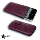 Star-Case® Nova ''Linea'' for Apple IPhone 4. 4S echt Leder Damson