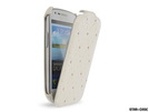 Star-Case® Flip ''Roma'' ''bling bling'' für Samsung i8190 Galasy S Mini White