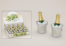 KERZE SEKTFLASCHE IM KUEBEL 6X10CM