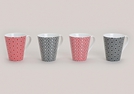 BECHER SCHWARZ/ROT RETRO PORZ.4-F.S.10CM