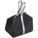 Kleine Kuehltasche aus Twill mit zwei silberfarbenen Tragehenkeln 