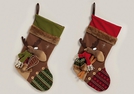 NIKOLAUSSTIEFEL M.ELCH TEXTIL SORT.45X20CM