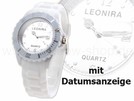 weiss Silikonuhr mit Kalender Datum Silikon Uhr An