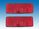 Reflektor eckig, 2er-Set, rot