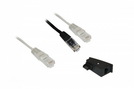 Telefonkabel RJ45 - 2x RJ45 + TAE-F Adapter für Fritzbox 3,0 m black / grey