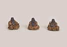 BUDDHA SITZ.BRAUN/GOLD POLY 3-F.S.4X3X4CM