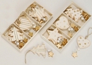 WEIHNACHTSHAENGER-SET 9TLG.CREME HOLZ S.10CM