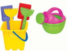 Eimer-Set mit Zubehör H 9 cm / 6 Teile