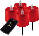 LED Adventskerze mit Fernbedienung, rot, flacker LED, 4er-Set