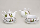 TEEKANNEN-SET M.TASSE+TELLER PORZ.14X15CM
