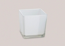 BLUMENTOPF OHIO GLAS WEISS 13X13X12CM