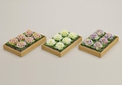 TEELICHT-SET 6TLG BLUETEN 3-FACH SORT.4X4CM