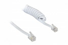 Telefonhörerkabel RJ10 4P4C (St.) - RJ10 4P4C (St.) (Spiralkabel) 2,0 m white