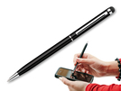 Metallkugelschreiber mit blauschreibenderMine und mit Funktion "Touch Pen".