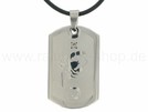 ES-02 Edelstahlanhänger mit Zirkonia-Stein an Kautschukkette
